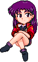 Misato sentada